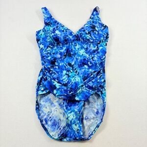 Croft & Barrow Women's Blue One Piece Swimsuit